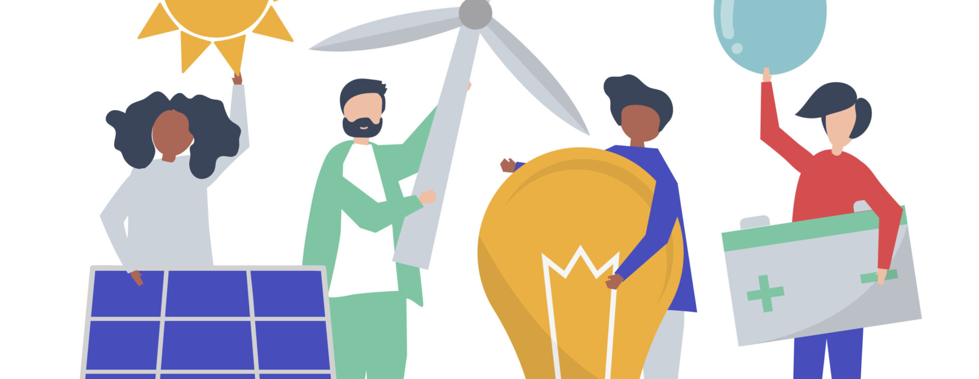 Dessin représentant les énergies renouvelables