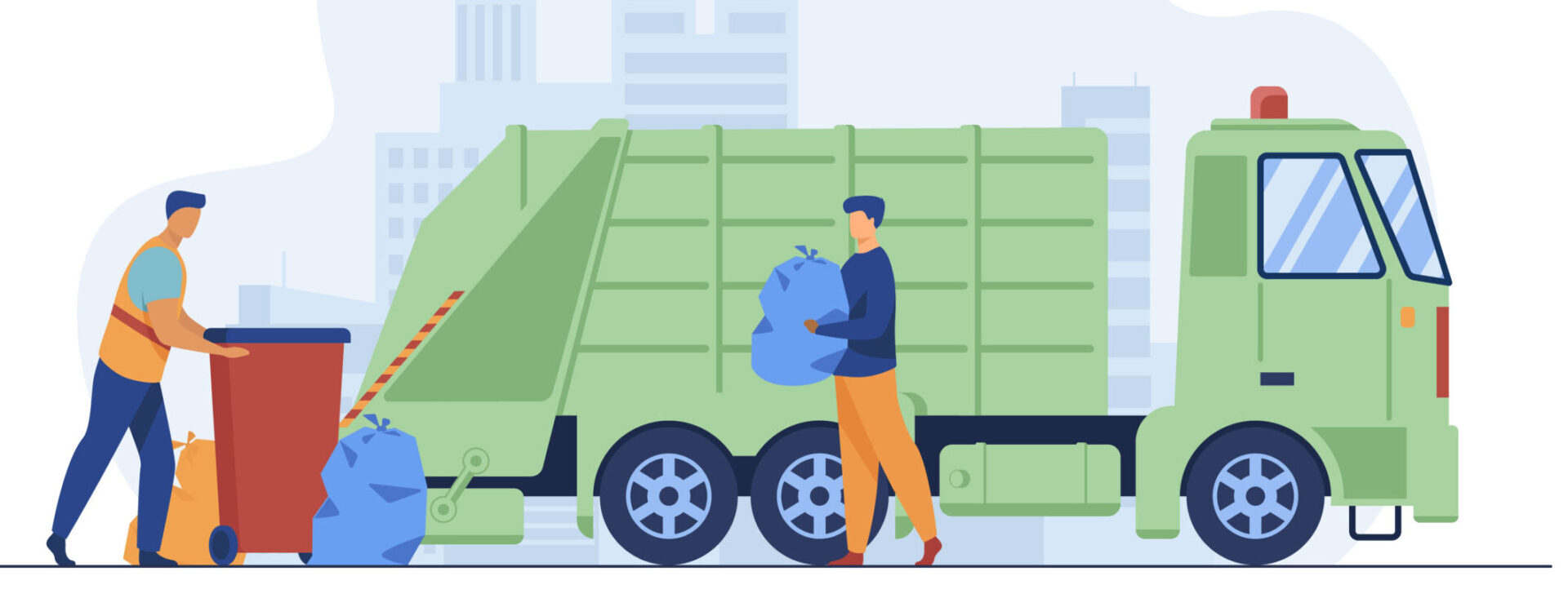 Dessin représentant la collecte des déchets