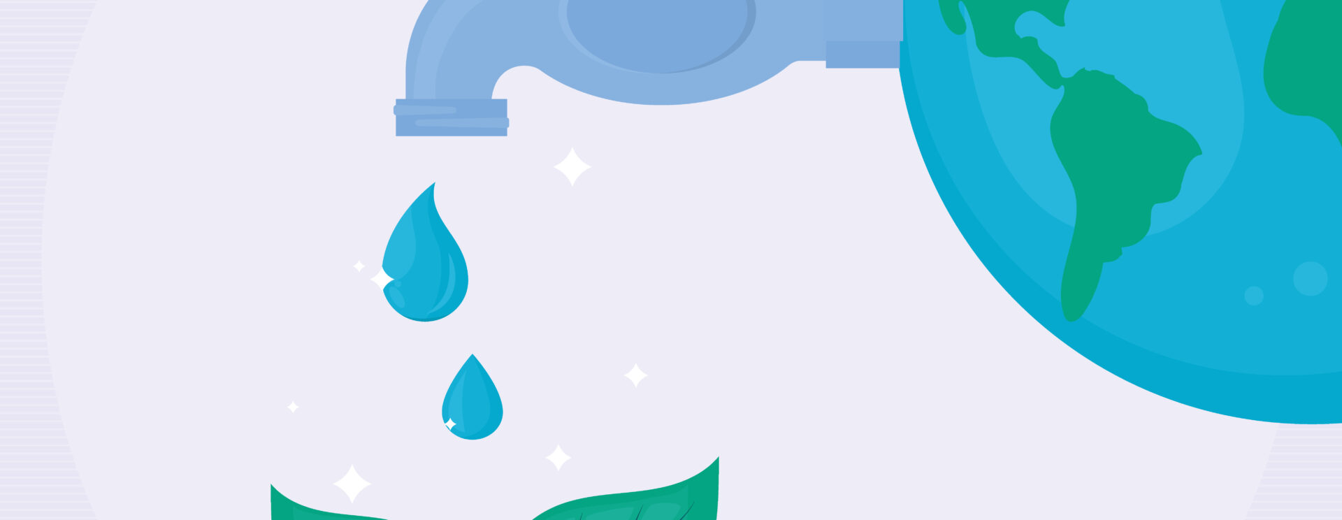 Dessin représentant une goutte d'eau du robinet et la planète terre