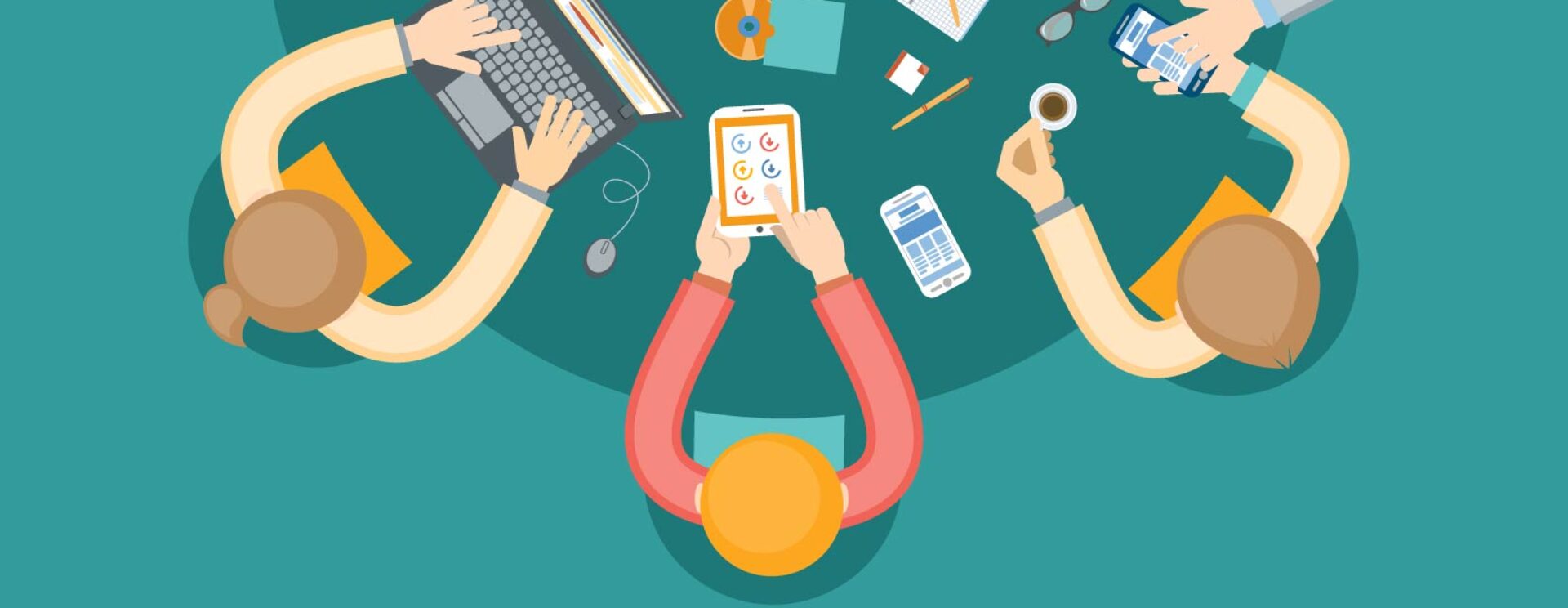 Dessin d'entrepreneurs en réunion