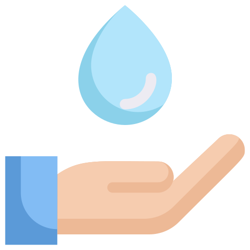 Dessin d'une goutte d'eau dans une main